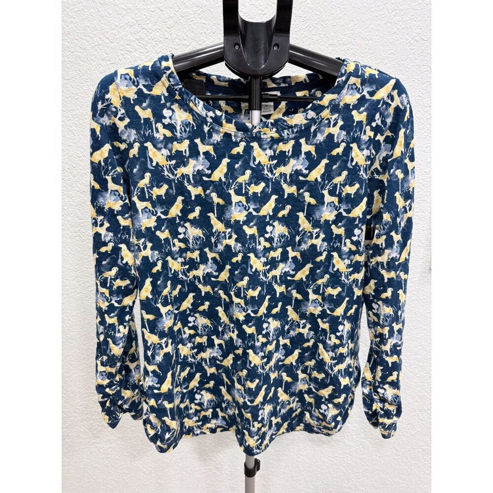 Sundance Womens Novelty Dog Print Pug Lab Dachshund Cotton Long Sleeve Shirt M